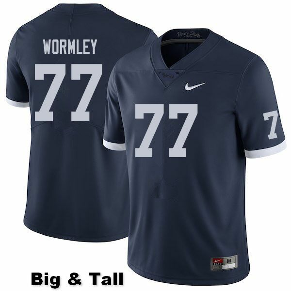 NCAA Nike Men's Penn State Nittany Lions Sal Wormley #77 College Football Authentic Big & Tall Navy Stitched Jersey EIK6298HB